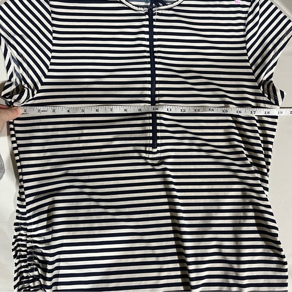 Carve Designs Dawson Rashguard Swim Top Blue and White Striped XL - Picture 7 of 8